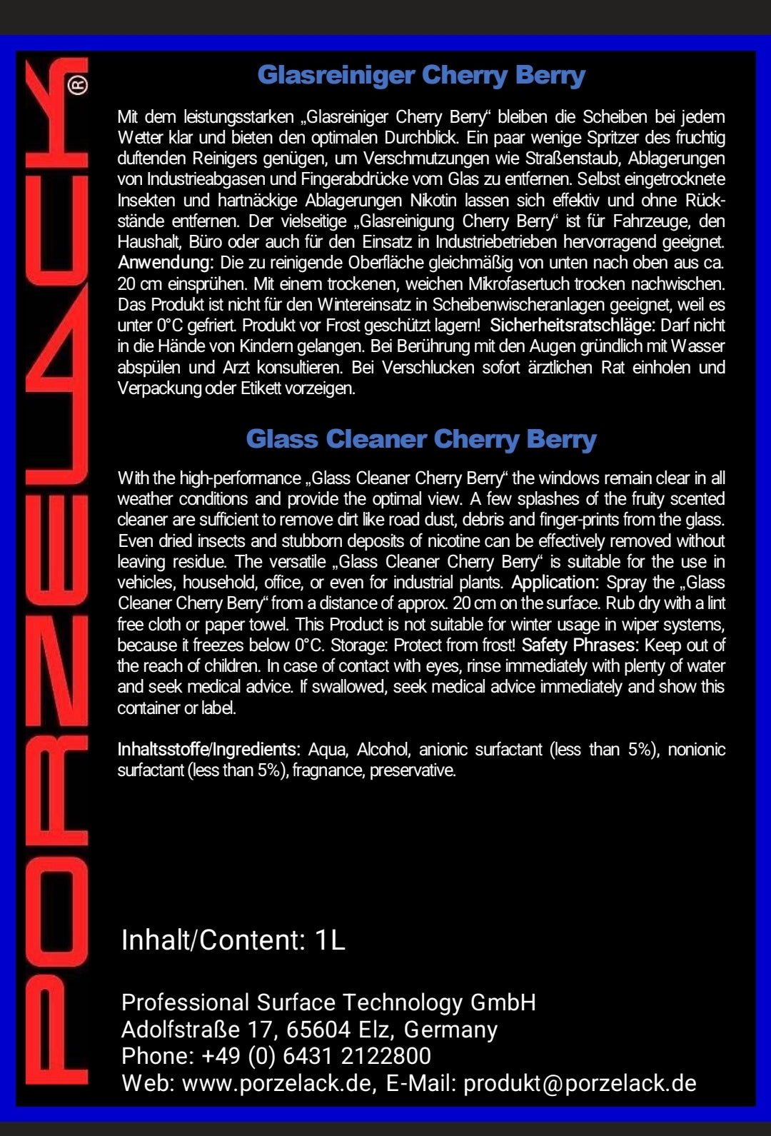 Glasreiniger Cherry Berry 81